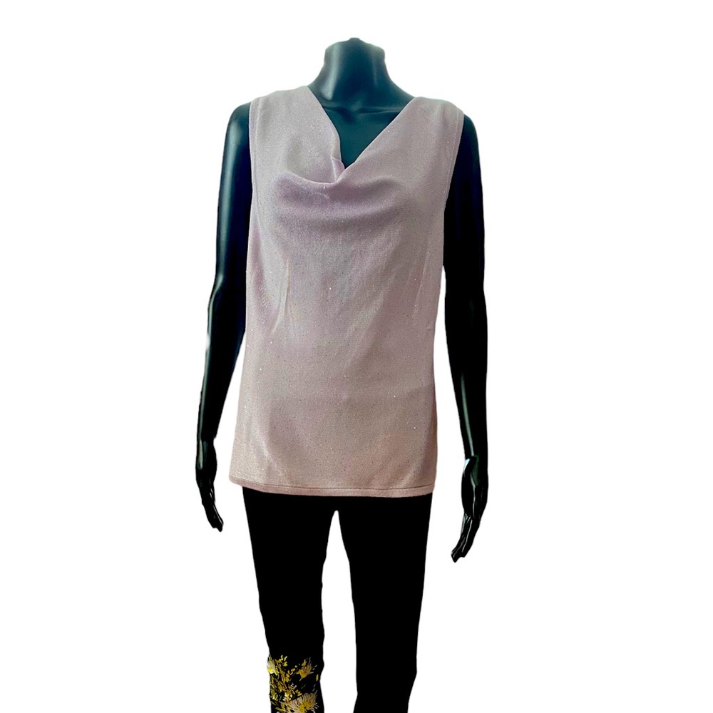 White House Black Market Shimmery Cowl Neck Top, Size XL Petite